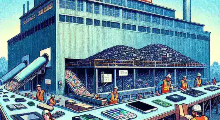 "Close-up image of intricate iPhone components on a manufacturing assembly line, highlighting the challenges in sourcing materials for U.S.-based iPhone production."