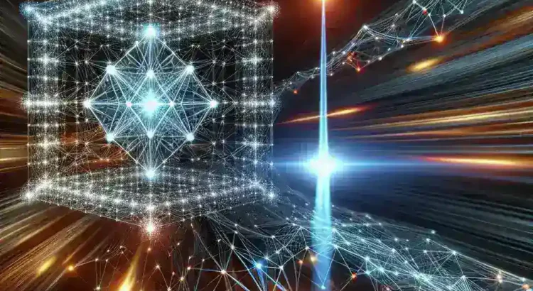 "IBM quantum machine learning algorithms demonstrated in a logistics optimization scenario, showcasing advanced technology and speed in processing data for supply chain efficiency."