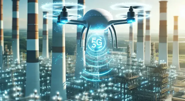 "AT&T 5G-powered drone inspecting utility infrastructure for improved efficiency in service and safety"